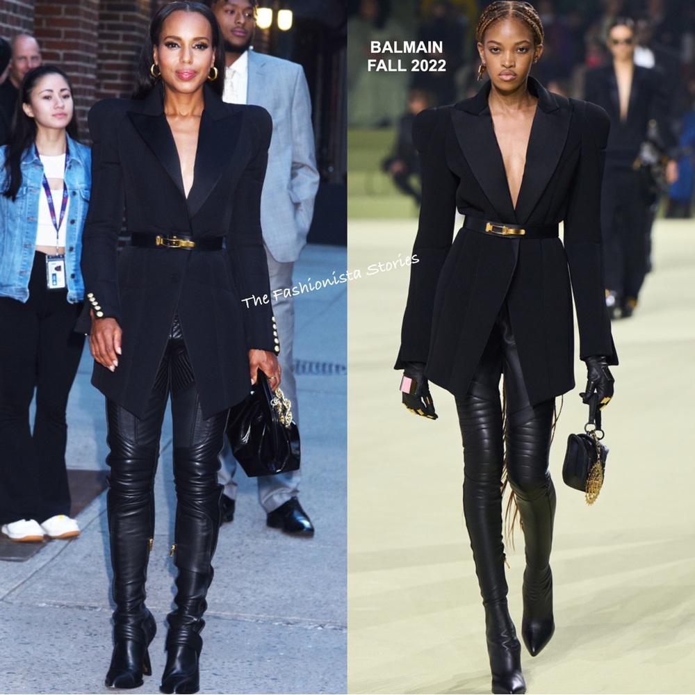 BALMAIN 37 NIB Moneta leather thigh-high boots $3596 biker